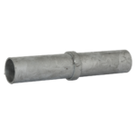 Uni-Fit galvanised steel straight joiner with internal sleeve connecting two handrail pipes at the centre