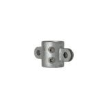 Uni-Fit galvanised steel two way fixed ring with bolt lugs and grub screws for handrail posts
