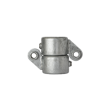 Uni-Fit galvanised steel two way split ring with four bolt holes and pipe collar for handrail posts