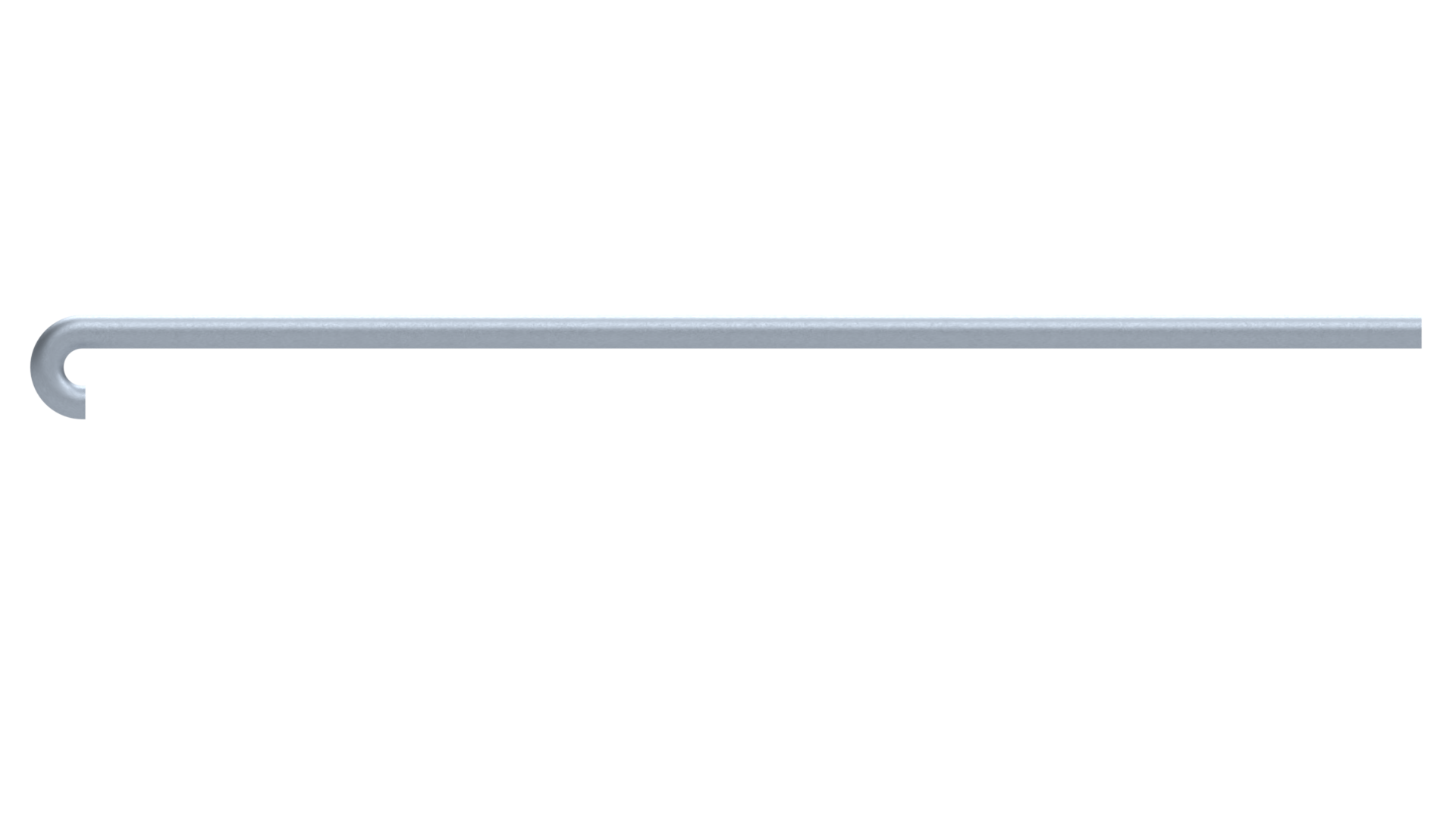 Uni-Fit galvanised steel safety rail bend with curved hook end for DDA compliant ramp handrail termination