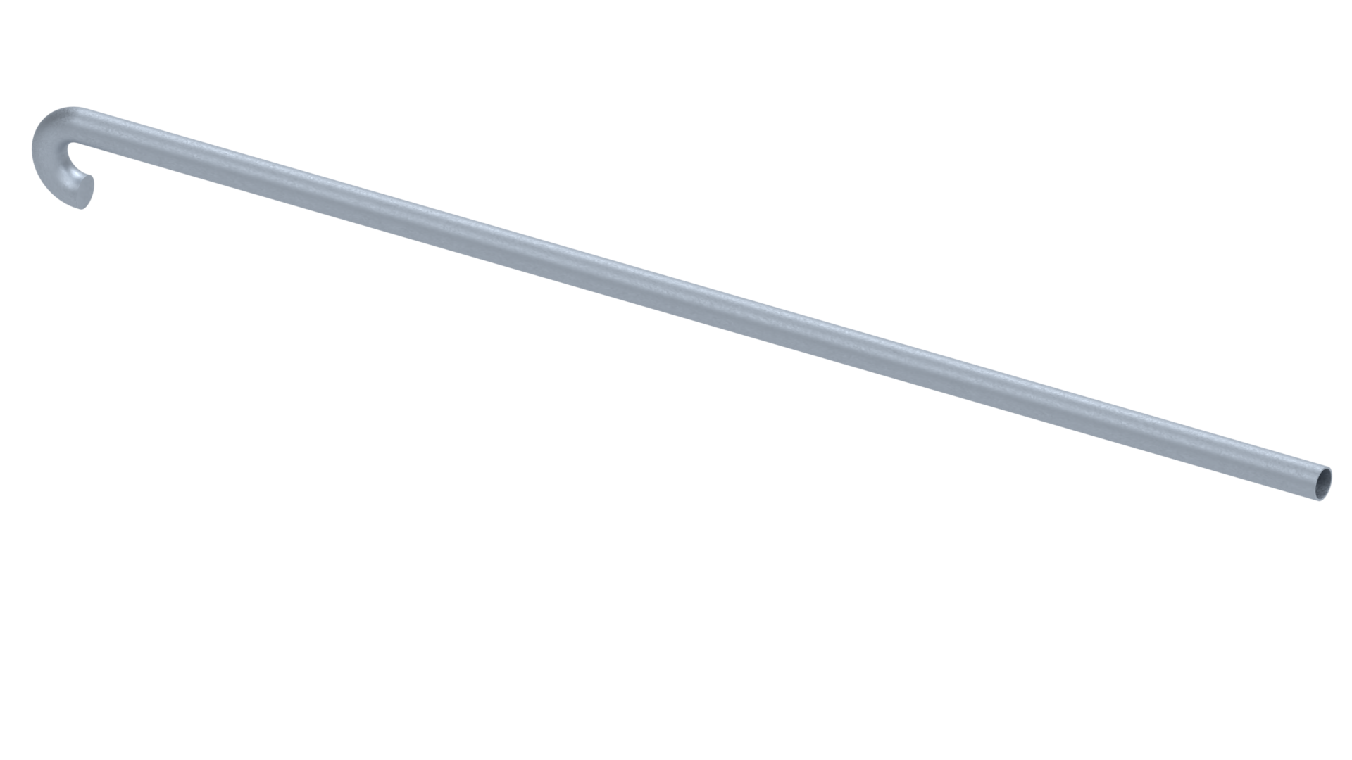 Uni-Fit galvanised steel safety rail bend with curved hook end for DDA compliant ramp handrail termination