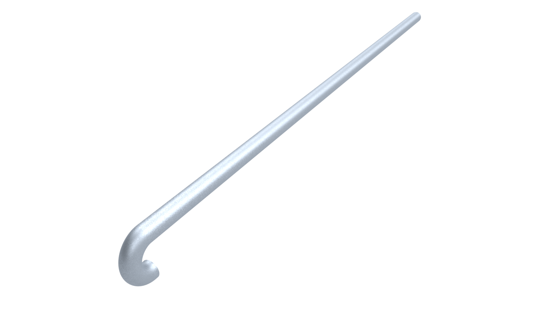 Uni-Fit galvanised steel safety rail bend with curved hook end for DDA compliant ramp handrail termination