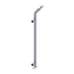 Uni-Fit vertical handrail post with angled top and base mounting plate