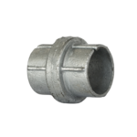 Uni-Fit galvanised cast steel straight joiner with open pipe sleeve and central stop flange