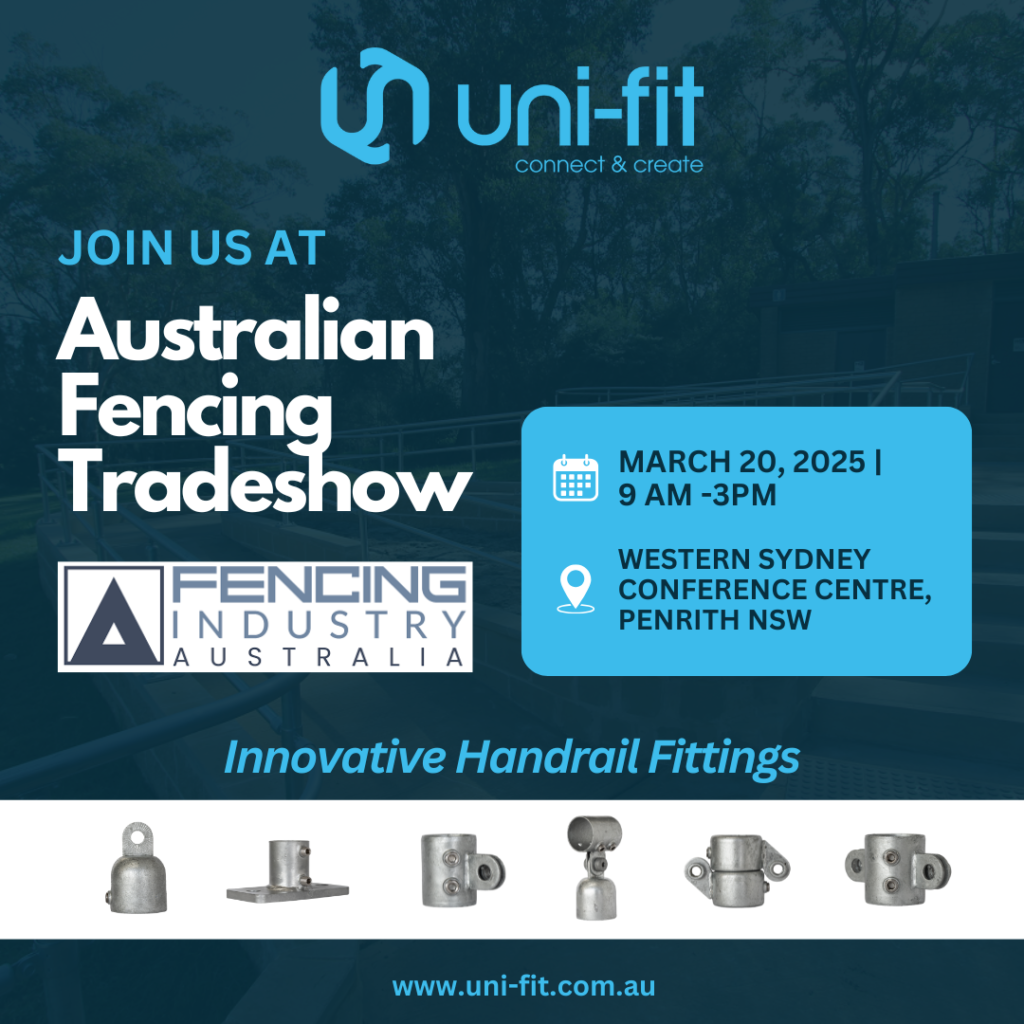 Uni-Fit social media post promoting 2025 Australian Fencing Tradeshow in Penrith NSW