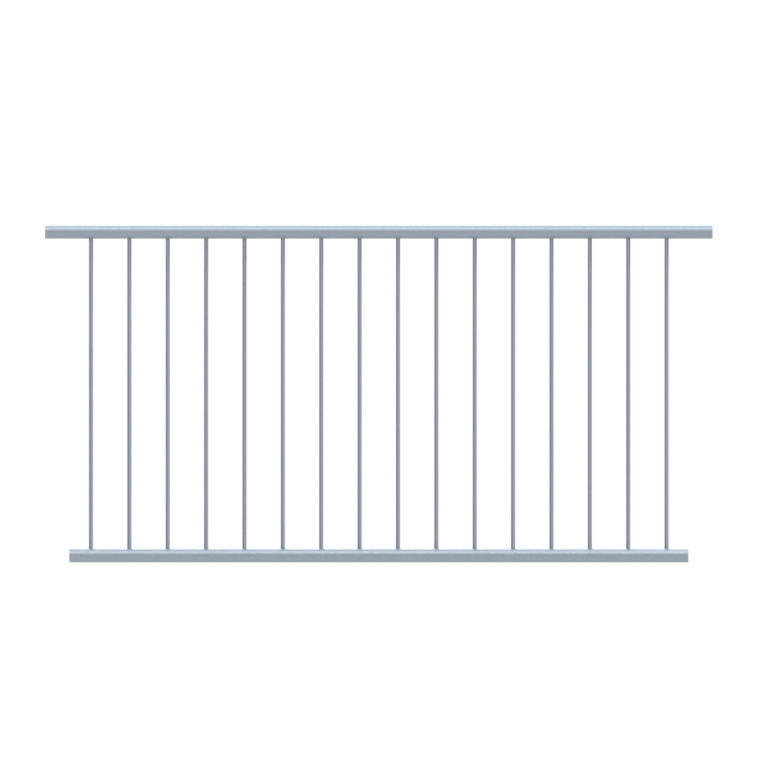 Uni‑Fit vertical panel bar render showing evenly spaced upright steel bars in frame