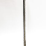 Uni-Fit galvanised steel offset sidemount stanchion with curved base plate for mesh walkway handrail installation