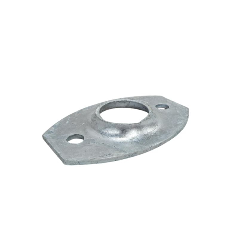 Oval pipe flange showing an oval base plate with four bolt holes on a white background for Uni-Fit.