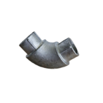 Uni-Fit galvanised cast steel Series 3 elbow joiner with two square pipe sockets at 90 degrees