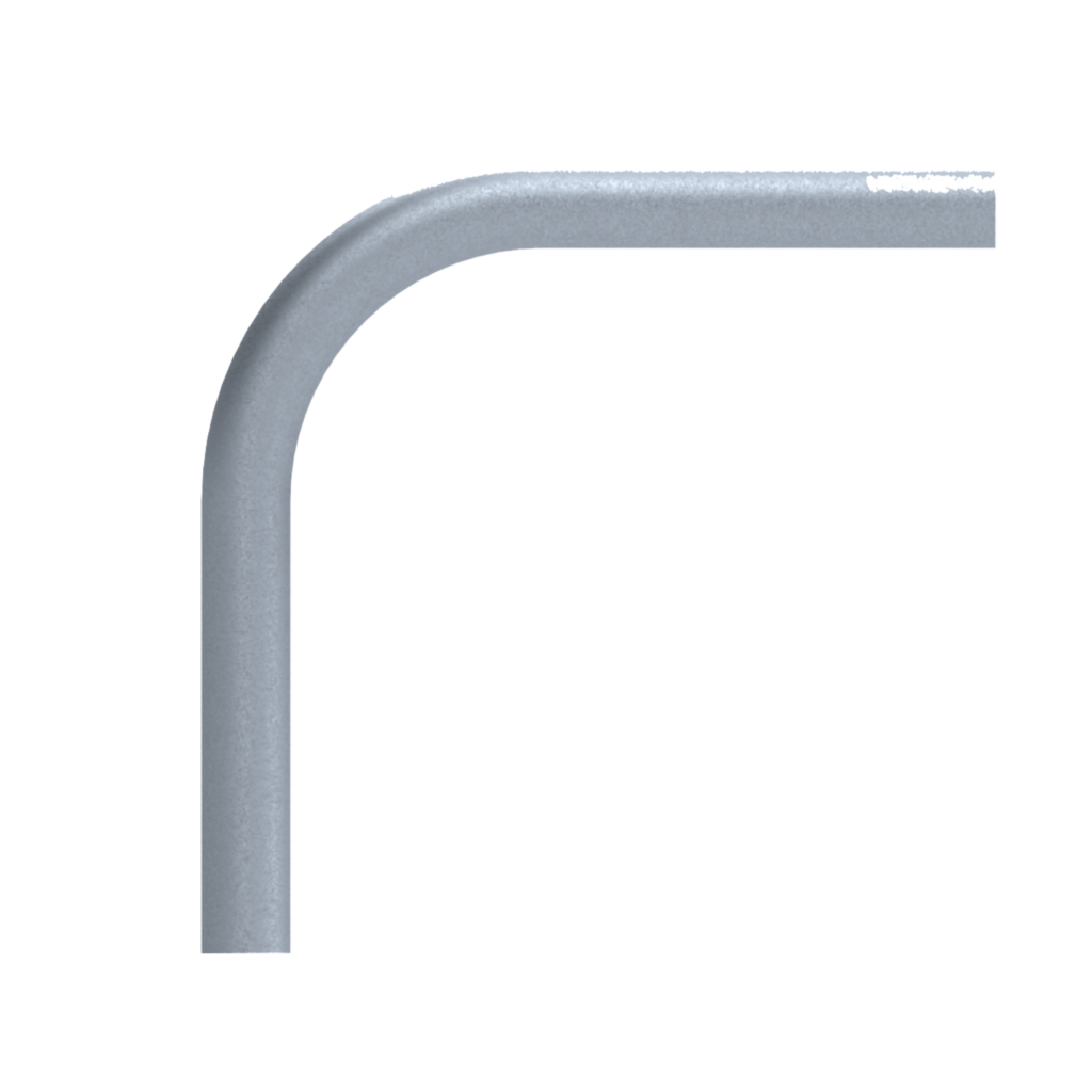 Uni-Fit galvanised steel 90-degree pipe rail bend for stairway handrail installation