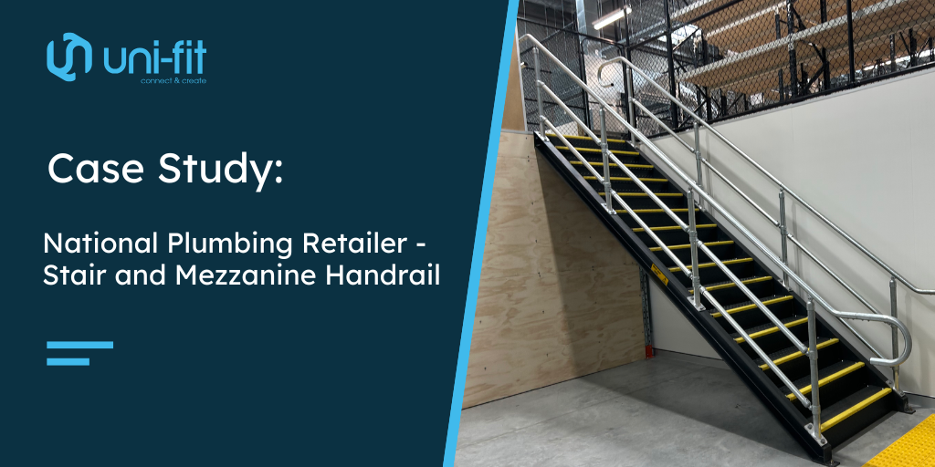 Industrial stair and mezzanine handrail installation