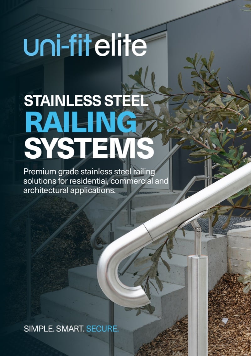 Uni-Fit Elite Stainless Steel Railing Systems brochure cover